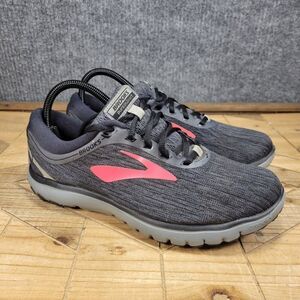 Brooks Pureflow 7 Womens Running Shoes Black Gray Red Athletic Sneakers Size 9B